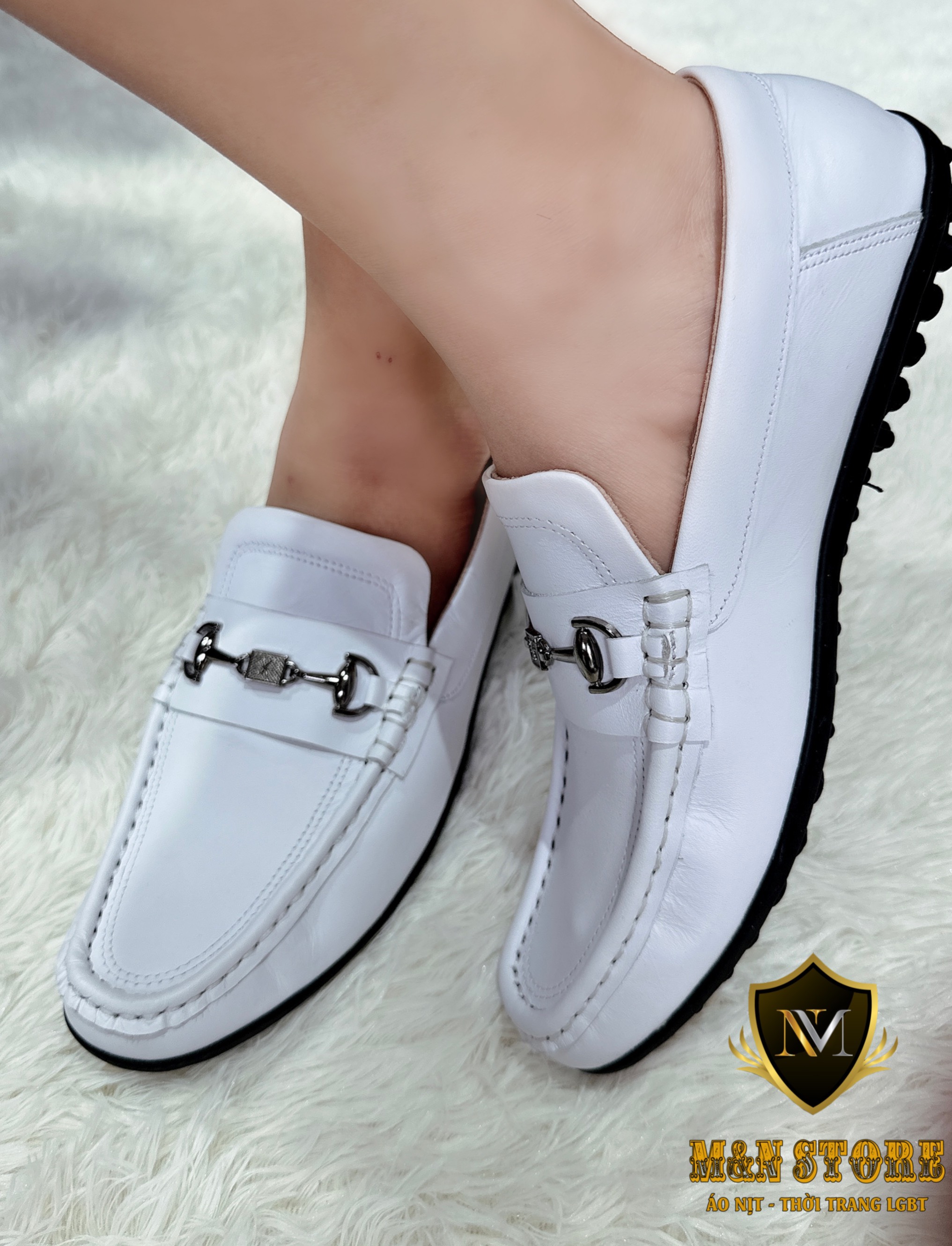 GIÀY MỌI TRẮNG NAM SIZE NHỎ CHO TOMBOY,SB,TRANS - GIÀY DA